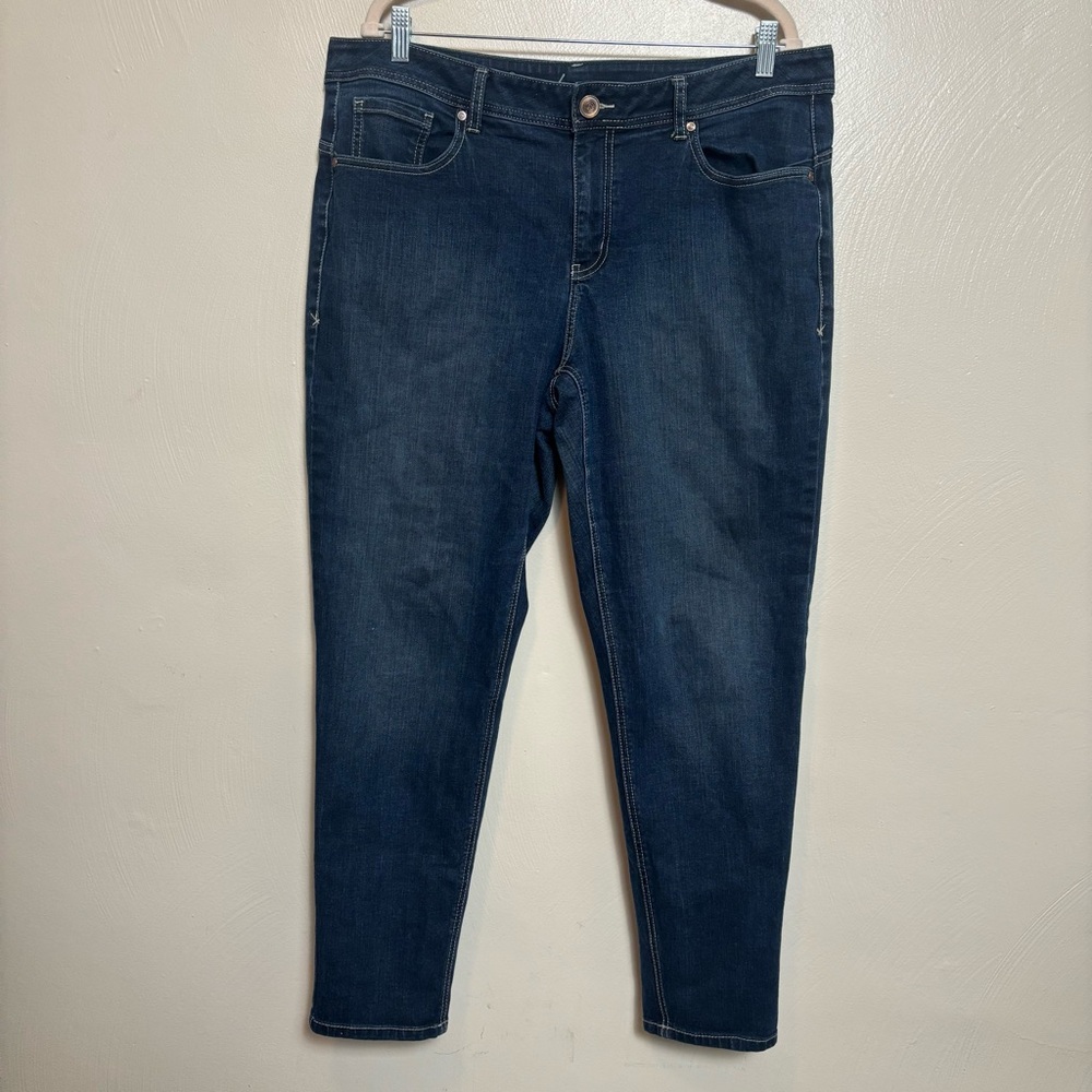 Lane Bryant Women's Jeans Genius Fit Skinny Dark Blue Wash Size 18